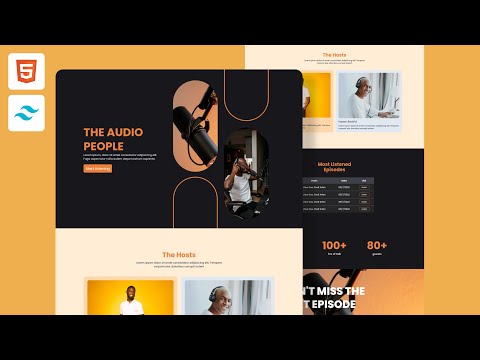 HTML & Tailwind CSS Landing Page for Podcast | Tailwind Project