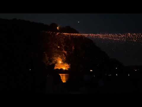 Seonyu-julbul-nori( fireworks in Hahoe Village, Korea)