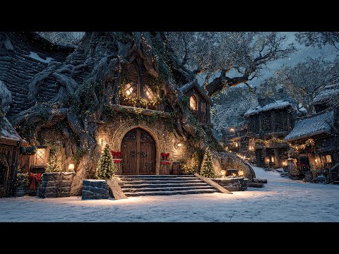 Medieval Treehouse Village of Aeloria — Celtic Viking Christmas Ambience for Cozy Focus & Calm