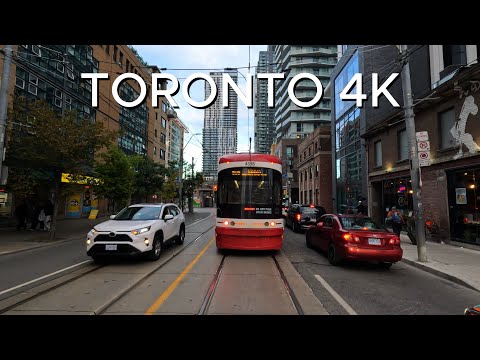 Driving Downtown - Little Jamaica to Lake Shore Boulevard - Toronto City Drive - Canada 4k