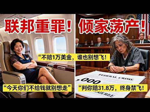 "這個頭等艙位子我坐定了！" 中國大媽霸占美聯航座位索賠1萬美元否則不起飛，華裔機長萬米高空靈魂演講當場驅逐，被控聯邦重罪判賠31.8萬並終身禁飛！