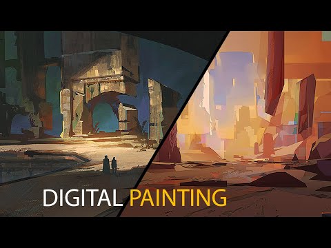 Two Environment Sketches: Digital Painting Process