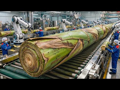 Inside the Largest High-Tech Banana Stem Factory You've Never Seen Before (Full Process)