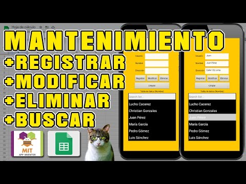 MAINTENANCE (REGISTER, MODIFY AND DELETE) WITH GOOGLE SHEETS API IN MIT APP INVENTOR