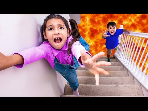 Floor Is Lava Challenge! Wendy Bobby & Ellie Escape with Uncle Luke