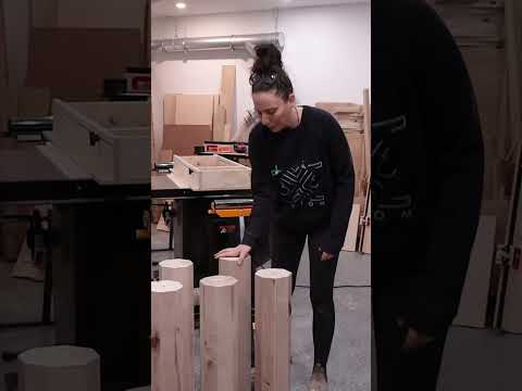 A little snippet from my latest YouTube video… making the table legs round on the table saw lathe!