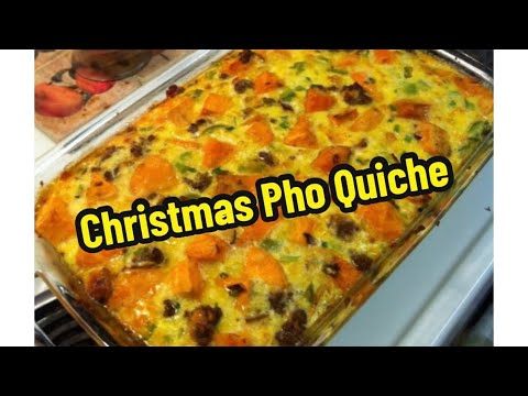 "Christmas Morning Favorite: Sweet Potato Pho Quiche! 🎄🥧"