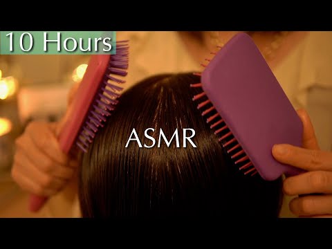 10 Hours of Perfect Sleep 💜ASMR Hair Brushing💜 Healing Sleep with Love and Light🌙 No Talking