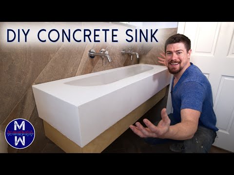 DIY Concrete Sink & Countertop ll Small Bathroom Renovation