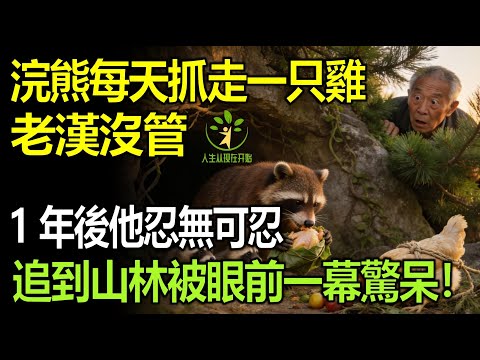 浣熊每天抓走一只雞,老漢沒管,1年後忍無可忍追到山林,被眼前一幕驚呆