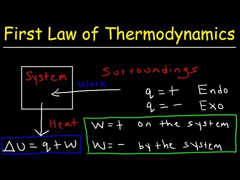 First Law of Thermodynamics, Basic Introduction - Internal Energy, Heat and Work - Chemistry