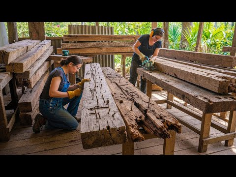 Incredible Process! How Skilled Craftsmen Turn Rotten Old Wood Into Unique Luxury Furniture