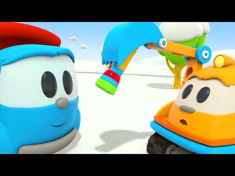 Scoop the Excavator Needs Help! Leo and Friends Save the Day. Car Cartoons for Kids