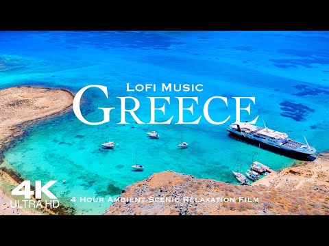 [4K] LOFI Music 2026 🇬🇷 Greece Drone Aerial Relaxing Chillout of Hersonissos & Malia 