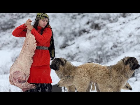 Cooking Mutton Broth in a Snowy Village! | Village Life 🧑🍳 Winter Comfort Food