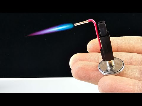 How to make simple welding machine from coin cell Battery & Piezo Igniter at home!