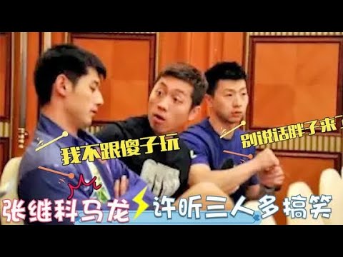 当张继科遇上马龙许昕：三个人就像说群口相声！气得刘国梁直跺脚