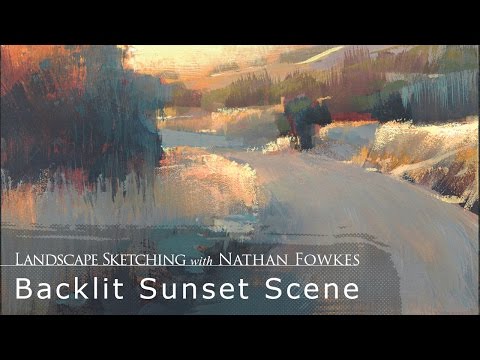Landscape Sketching with Nathan Fowkes: Backlit Sunset Scene
