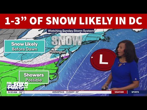 DC SNOW FORECAST: 1 to 3 inches of snow likely early Sunday
