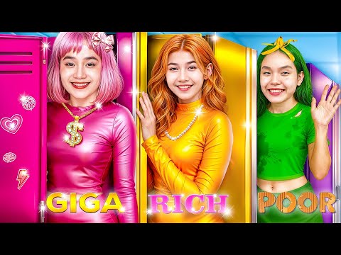 الفتيات الأثرياء مقابل الفقراء مقابل الفتيات الأثرياء للغاية في مدرسة الموضة!