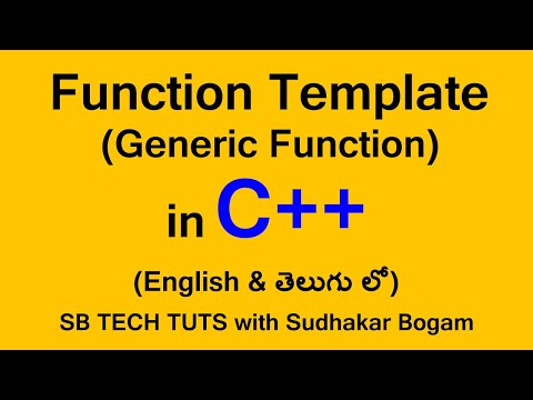 Function Template in c++ | Generic Function | Templates in C++ | C++ Programming