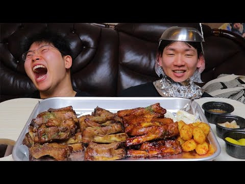 안드로이드송과 쪽갈비 100,000원치 먹방!