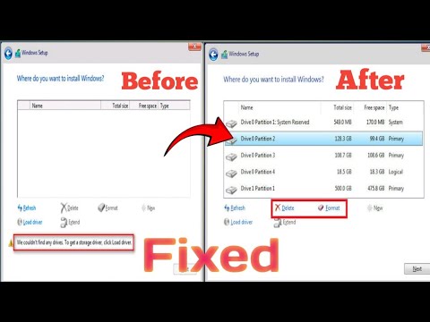 Fixed🔧 We couldn't find any drives. to get a storage driver. Click load driver