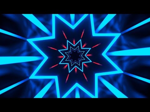 💫 4K Screensaver – Blue Neon Star with Red Accents | Futuristic VJ Loop (No Sound)