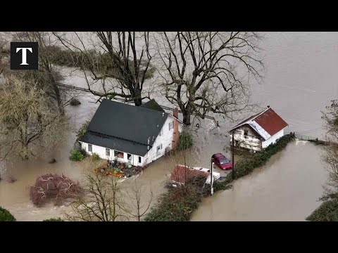 Drone Video Shows US Northwest Flooding Damage