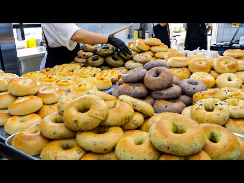 K-Food! 🥯The Secret Behind the Best Handmade 🤤Chewy Bagel in Jeju Island / 제주 줄서서 먹는 베이글 맛집 블루메베이글