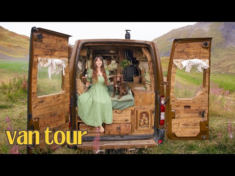 VAN TOUR: Tiny Hobbit House on Wheels | Solo Female Van Life