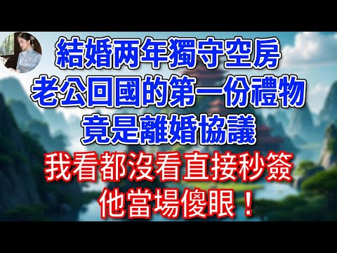 結婚两年獨守空房，老公回國的第一份禮物，竟是離婚協議，我看都沒看直接秒簽，他當場傻眼！#為人處世#生活經驗#情感故事#故事#小說#戀愛#情感#婚姻