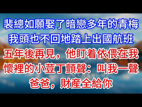 【完結】裴總如願娶了暗戀多年的青梅，我頭也不回地踏上出國航班，五年後再見，他盯着依偎在我懷裡的小荳丁顫聲：叫我一聲爸爸，財産全給你 #為人處世 #生活經驗 #情感故事 #故事 #小說 #戀愛 #情感