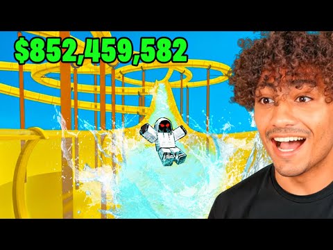 Spending $852,459,582 To Build The BIGGEST WATERSLIDE In Roblox..
