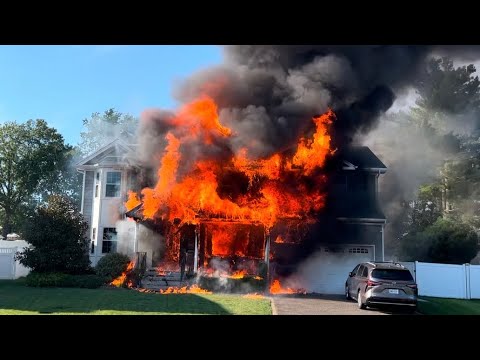 PRE-ARRIVAL AT FULLY INVOLVED HOUSE FIRE - SYOSSET NY