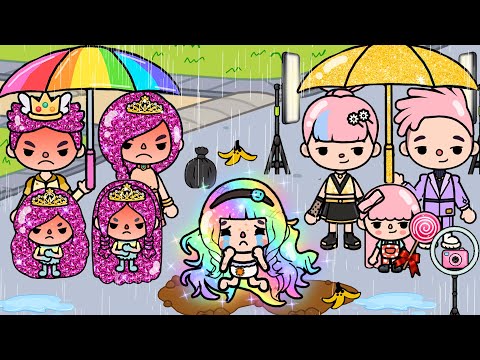 Poor Rainbow Girl Become Famous  | Toca Life Story | Toca Boca