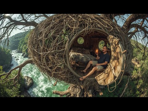 90-Day Challenge: Building a Shelter with Primitive Tools and Surviving in the Tropical Rainforest