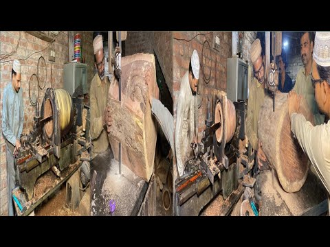 Extreme Wood Cutting & Heavy Lathe Machine Work | Big Log Cutting to Traditional Drum Dhol  Process!