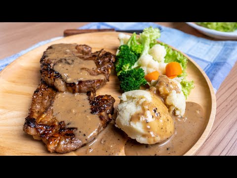 Lamb Chop & Sos Blackpepper Mushroom | TIPS perap daging lembut & sos sempoi