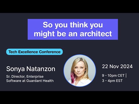 So you think you might be an architect (Sonya Natanzon)