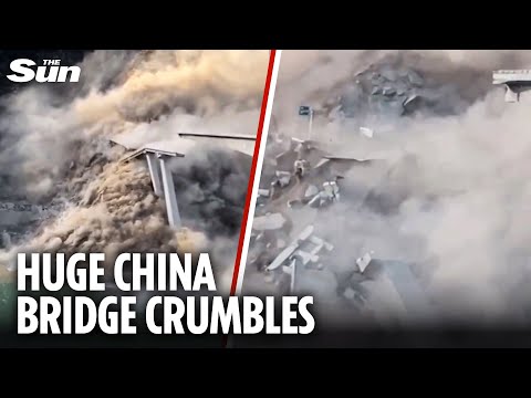 Horror moment China bridge collapses in cloud of dust just MONTHS after opening