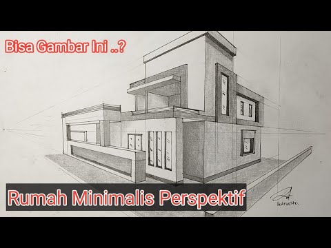 Arsitektur 59 - Membuat Sketsa Rumah Minimalis 2 Titik Hilang.
