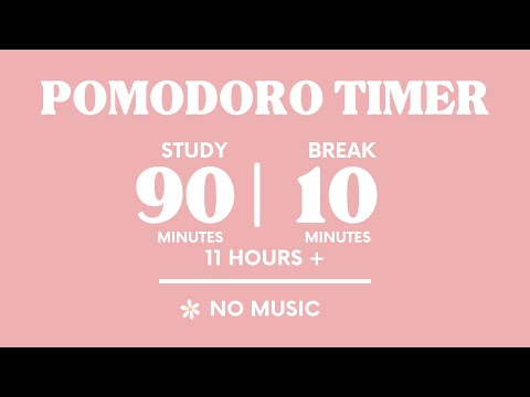 📚STUDY WITH ME FOR 11 HOURS +  | 90 MINS STUDY / 10 MINS BREAK | NO MUSIC | WITH ALARMS