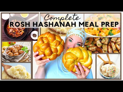 OUR COMPLETE Rosh Hashanah PREP : ALL Recipes, Menu, round challah and Desserts for ALL 4 MEALS