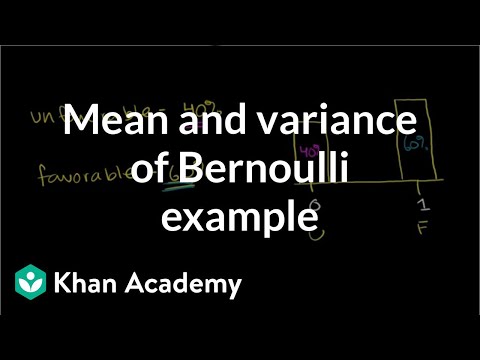 Mean and variance of Bernoulli distribution example | Probability and Statistics | Khan Academy