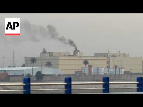 Missile strikes inside the US Embassy compound in Baghdad, Iraq