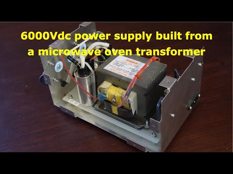 6000Vdc power supply built from a microwave oven transformer