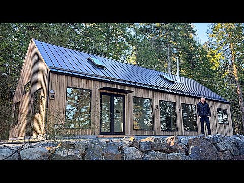 Inside the 1,350 square foot Prefab Home that has 20’ Ceilings!!