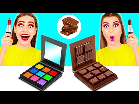 초콜릿 대 실제 음식 도전 Fun Challenge