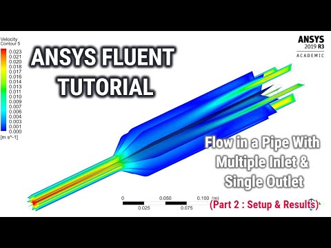 ANSYS Fluent Tutorial | Flow in a Pipe With Multiple Inlet & Single Outlet |ANSYS Academic | Part2/2